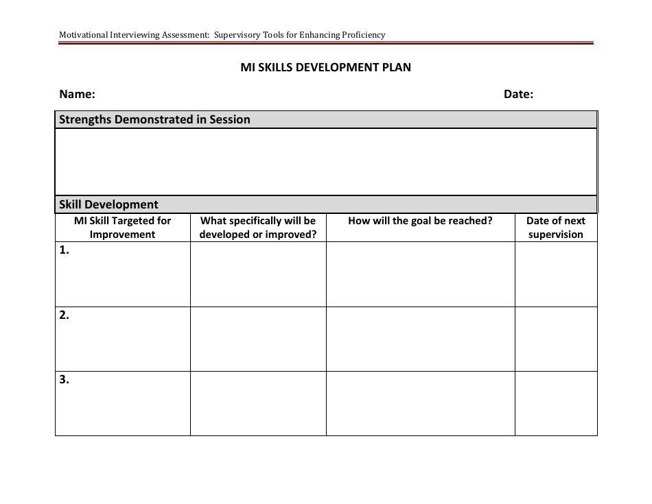 Motivational Interviewing Rating Worksheet Download Printable PDF ...