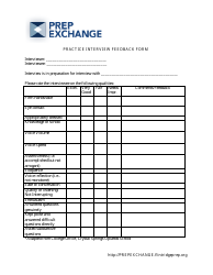 Document preview: Practice Interview Feedback Form - Prep Exchange