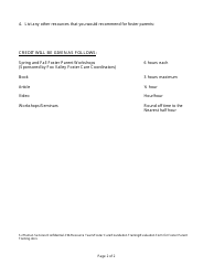 Evaluation Form for Foster Parent Training, Page 2