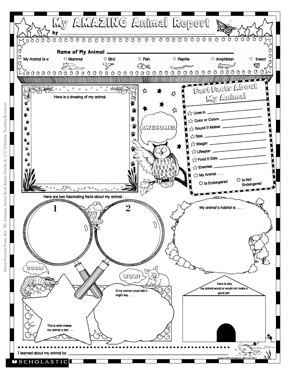 My Animal Report Template Scholastic Fill Out Sign Online and