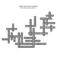 Organ and Tissue Donation Crossword Puzzle Template With Answers, Page 2