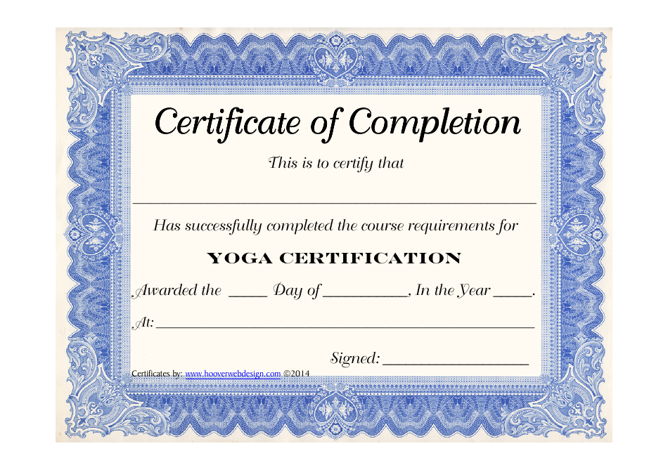 Free Yoga Certificate Templates FREE PRINTABLE TEMPLATES
