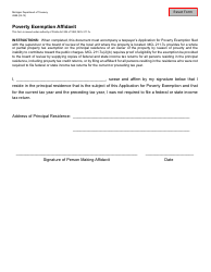 Document preview: Form 4988 Poverty Exemption Affidavit - Michigan