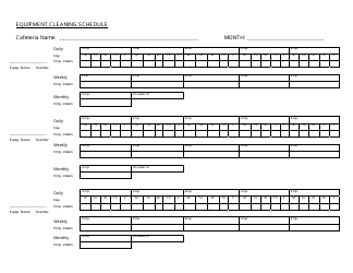 &quot;Equipment Cleaning Schedule Template&quot;