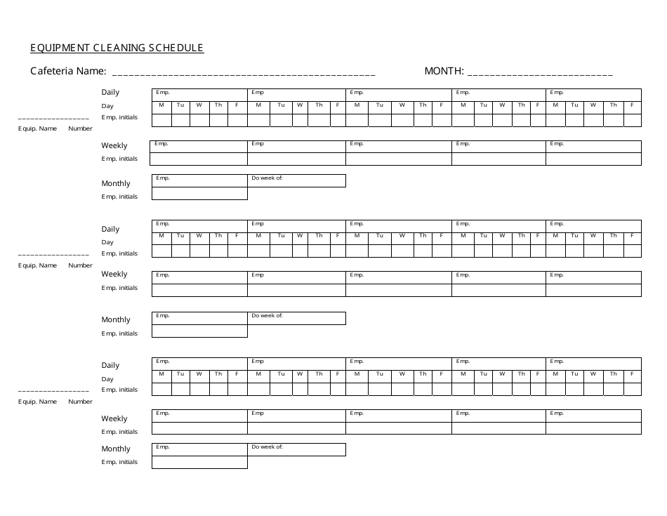 Equipment Cleaning Schedule Template - Learn how to effectively maintain your equipment with our customizable cleaning schedule template.