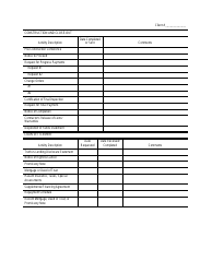 Rehabilitation Tracking Sheet Template, Page 2
