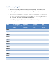 Document preview: Goal Tracking Template