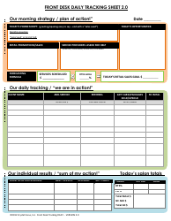 Document preview: Front Desk Daily Tracking Sheet Template - Crystal Focus