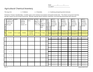 Document preview: Agricultural Chemical Inventory Spreadsheet Template - University of Hawaii