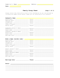 &quot;Family History Information Sheet&quot;