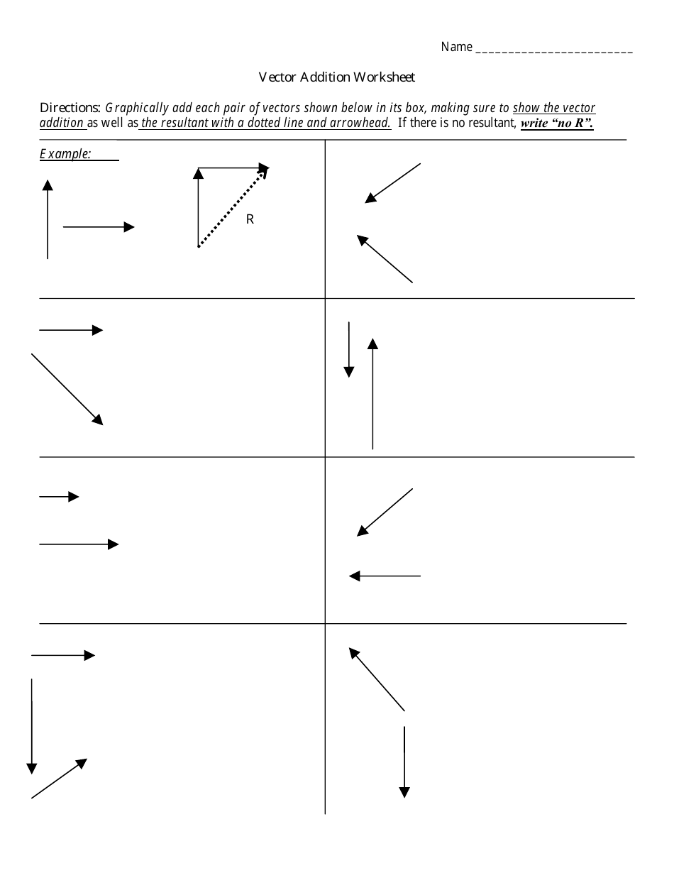 vector addition worksheet with answers download printable pdf templateroller