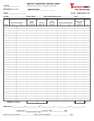 Document preview: Monthly Inventory Control Sheet Template - Tanknetics Sir