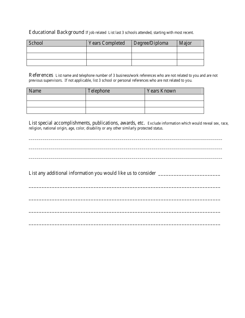 Employment Application Form - City of La Junta, Colorado, Page 3