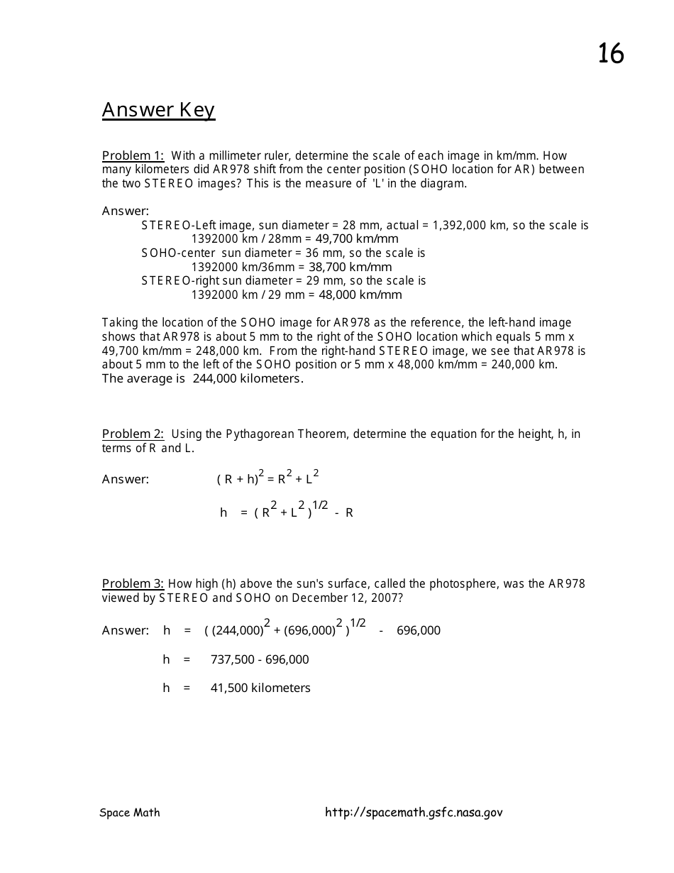 An Application of the Parallax Effect Worksheet With Answer Key, Page 2