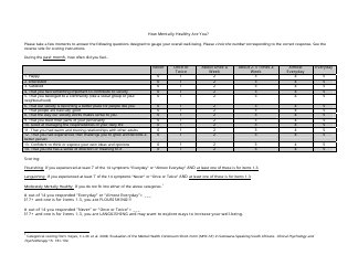 Document preview: Mental Health Questionnaire Template