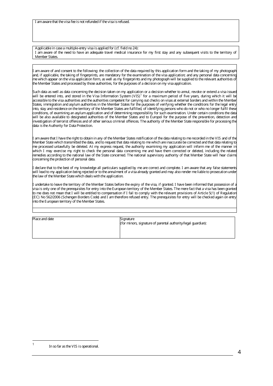 Schengen Visa Application Form - Embassy of Italy, Page 4