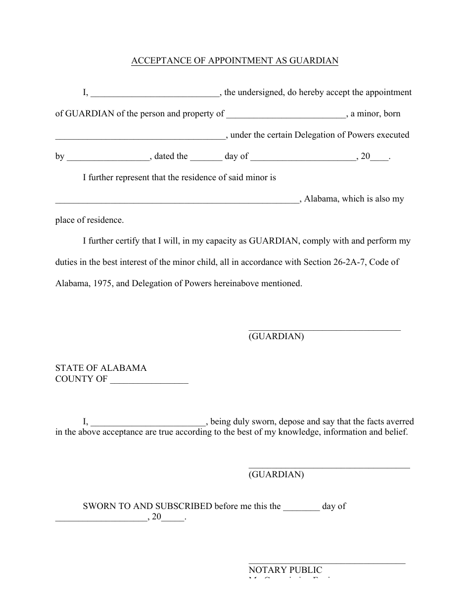 Alabama Delegation of Powers by Mother and/or Father Form - Fill Out ...