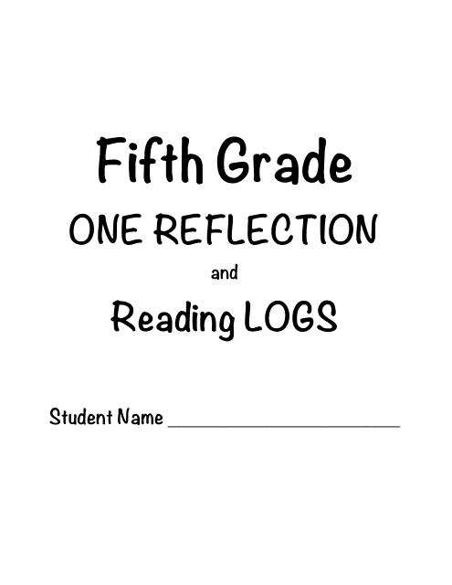5th Grade One Reflection and Reading Log Templates
