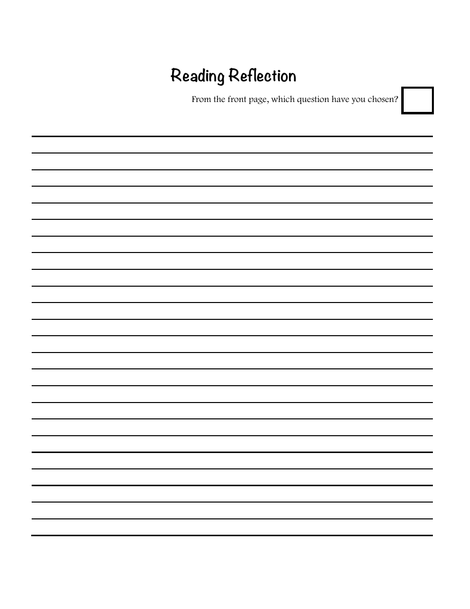 5th Grade One Reflection and Reading Log Templates, Page 3