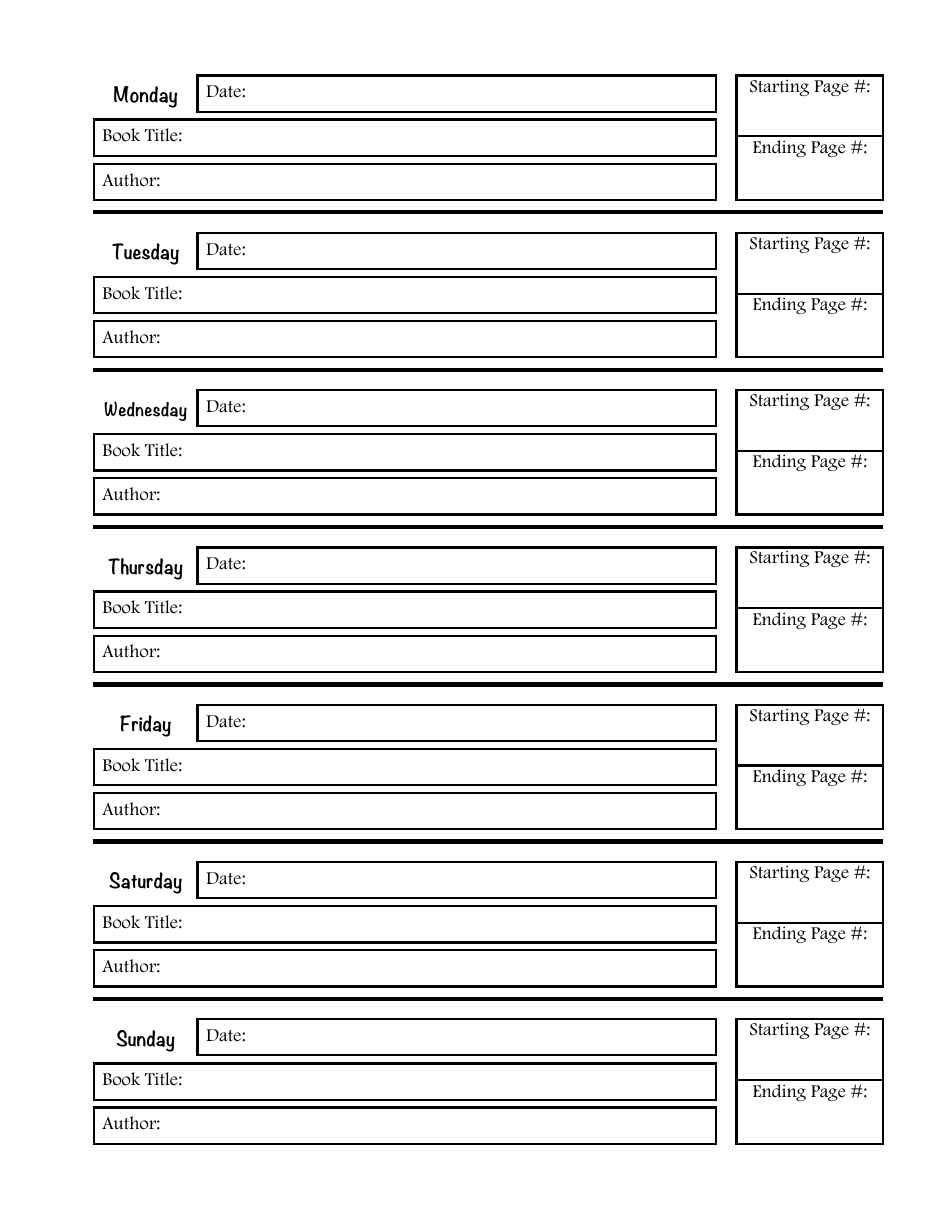 5th Grade One Reflection and Reading Log Templates Download Printable ...