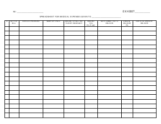 Document preview: Spreadsheet Template for Medical Expenses