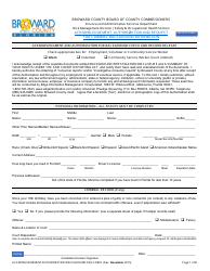 &quot;Volunteer Application Form - Broward County Library&quot; - Broward County, Florida, Page 3