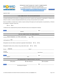&quot;Volunteer Application Form - Broward County Library&quot; - Broward County, Florida, Page 4