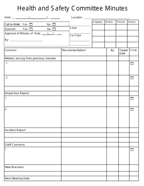 Safety Committee Template