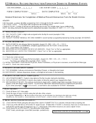 Ed Medical Record Abstraction Form for Domestic Bombing Events, Page 2