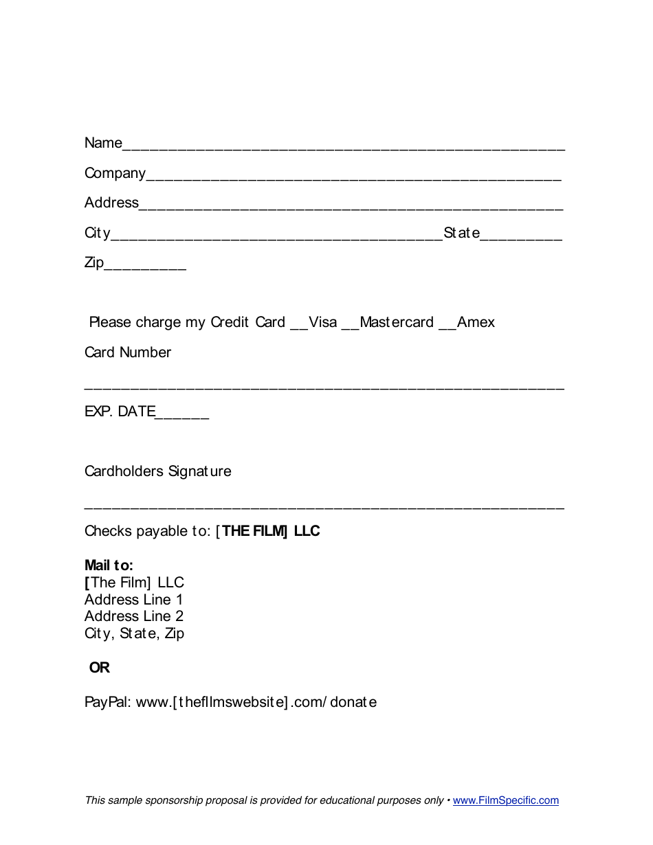 Sample Movie Sponsorship Proposal Template, Page 4
