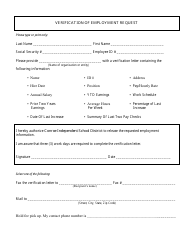 Document preview: Verification of Employment Request Form - Conroe Independent School District - Texas