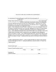 Sample Release and Hold Harmless Agreement Template, Page 2