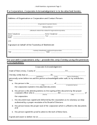 Organization/Corporation Hold Harmless Agreement Form - Township of Bedminster, New Jersey, Page 2