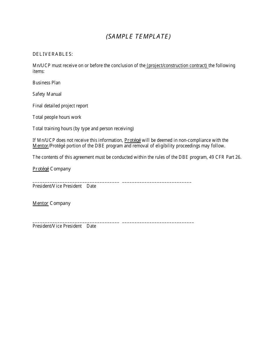 Sample Agreement Template - Minnesota Unified Certification Program - Minnesota, Page 3