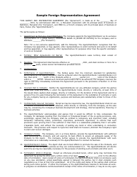 Sample Foreign Representation Agreement Template - Maryland