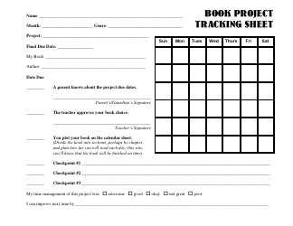 Document preview: Book Project Tracking Sheet