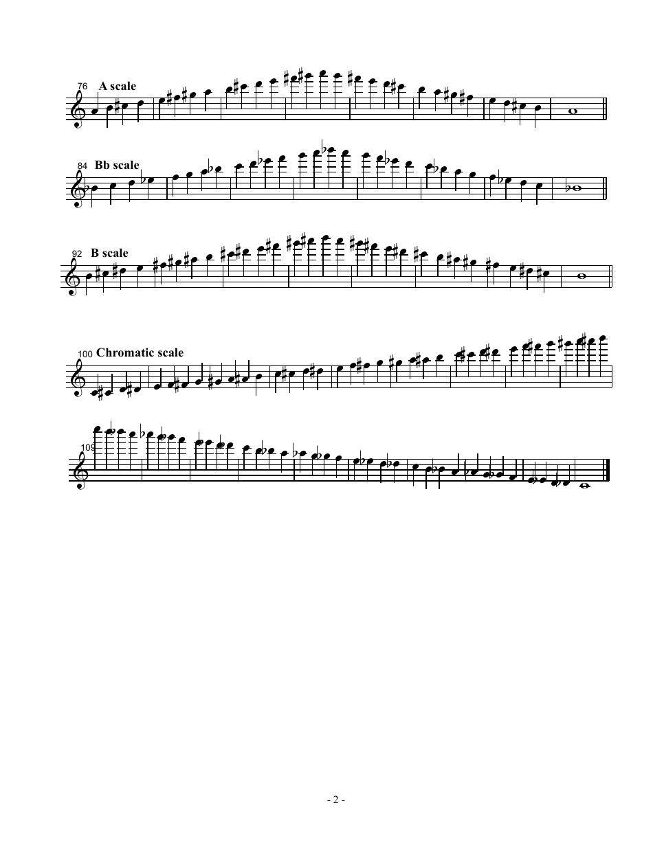 Senior Flute Scale Sheet Download Printable PDF | Templateroller