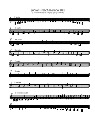 Junior French Horn Scale Sheet Download Printable PDF | Templateroller