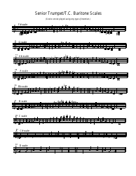 Document preview: Senior Trumpet/T.C. Baritone Scale Sheet
