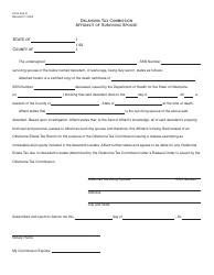 Document preview: OTC Form 454-A Affidavit of Surviving Spouse - Oklahoma