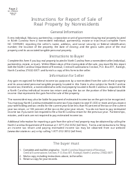 Form NC-1099NRS Report of Sale of Real Property by Nonresidents - North Carolina, Page 2