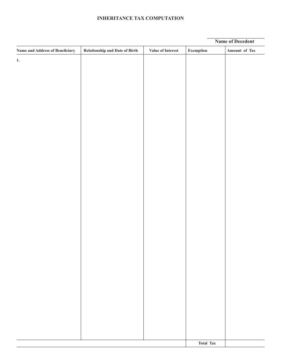 State Form 51492 (IH-12) Indiana Inheritance Tax Return for a Non-resident Decedent - Indiana, Page 8