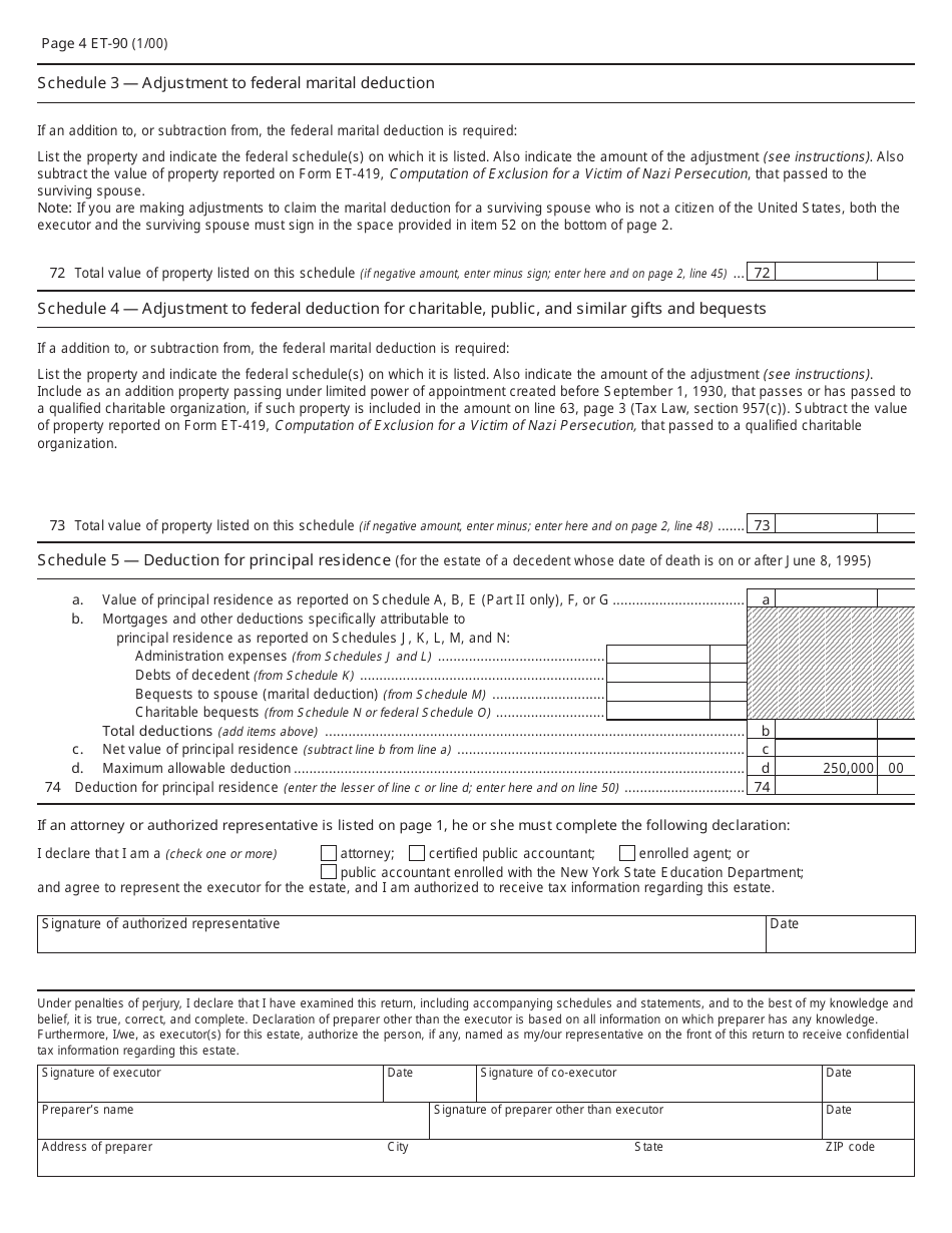 Form ET90 Fill Out, Sign Online and Download Printable PDF, New York Templateroller