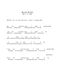 Blue Skies Ukulele Chord Chart, Page 2