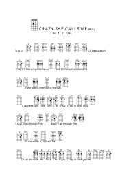 Crazy She Calls Me (Bar) Ukulele Chord Chart