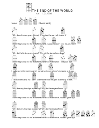 &quot;End of the World Ukulele Chord Chart&quot;