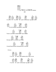 The Beatles - I&#039;m a Loser Ukulele Chord Chart