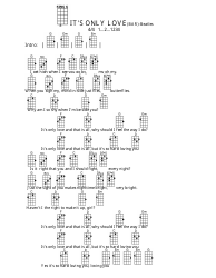 Document preview: The Beatles - It's Only Love(Bar) Ukulele Chord Chart