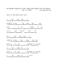 Jule Styne/Sammy Cahn - Saturday Night Is the Loneliest Night of the Week Ukulele Chord Chart, Page 2