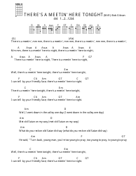 Document preview: There's a Bob Gibson - Meetin' Here Tonight (Bar) Ukulele Chord Chart